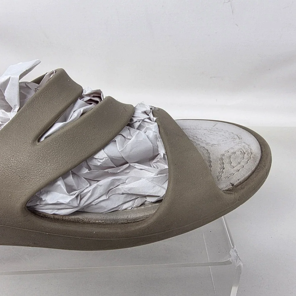 Crocs Patricia Wedge Sandals Womens 11 Khaki Taupe Good Condition Slide Shoes